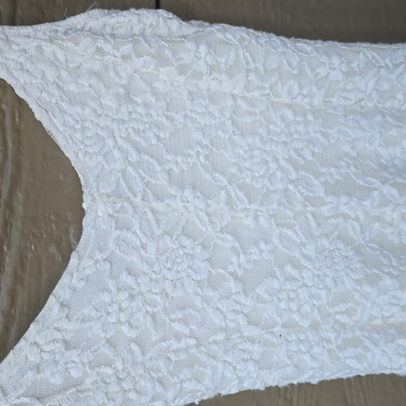 American Eagle Coquette Cream Lace skater Dress with Adjustable Straps Sz Small - Picture 3 of 6